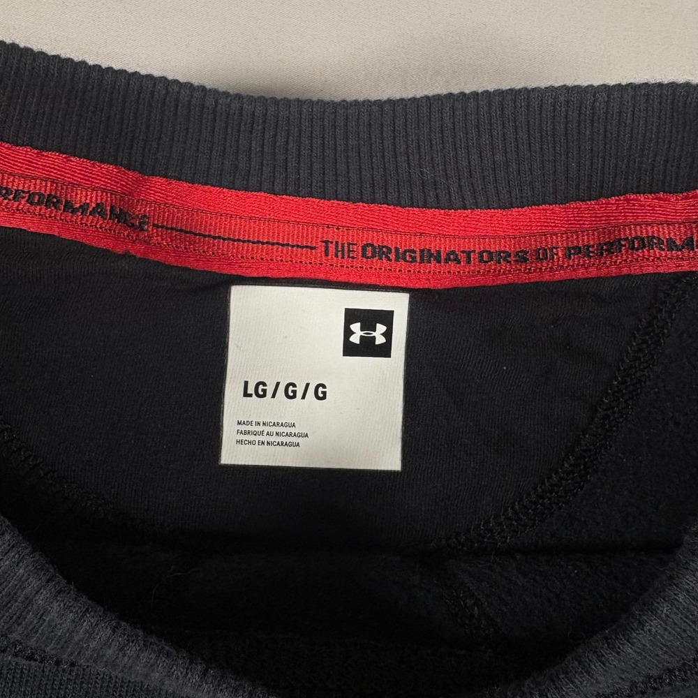 Under Armour Mens Black Originators of Performance Crewneck Sweatshirt 1345595 L - Picture 2 of 7